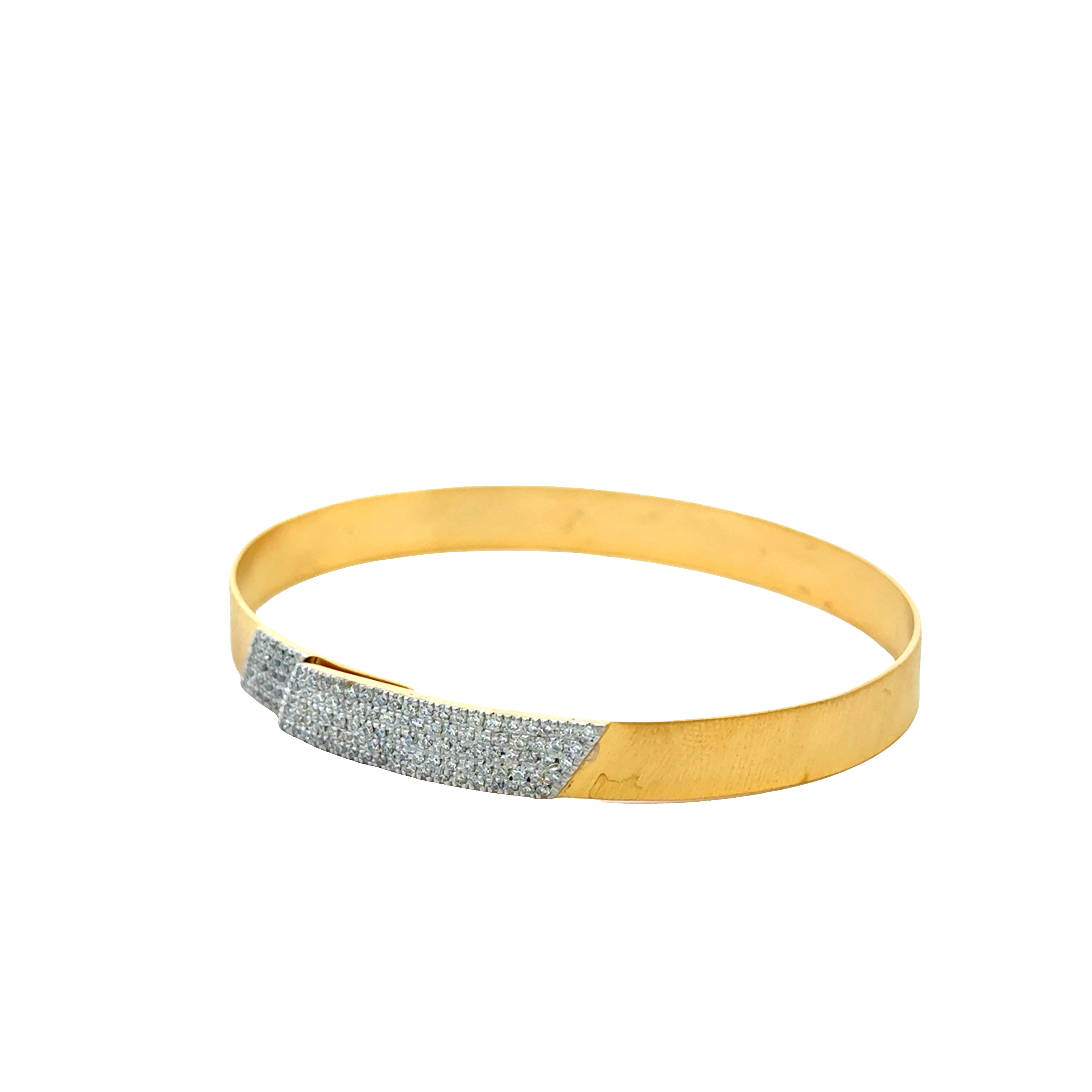 Marika – 14K Yellow Gold Bangle Bracelet with Diamonds - Jackson Hole Jewelry Company
