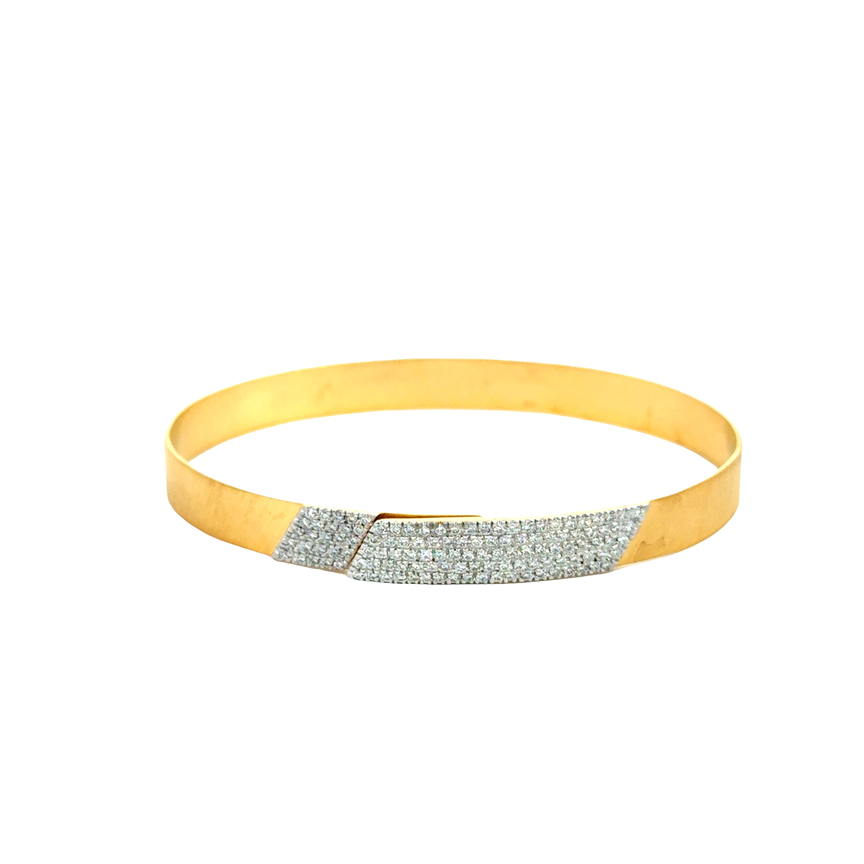 Marika – 14K Yellow Gold Bangle Bracelet with Diamonds - Jackson Hole Jewelry Company