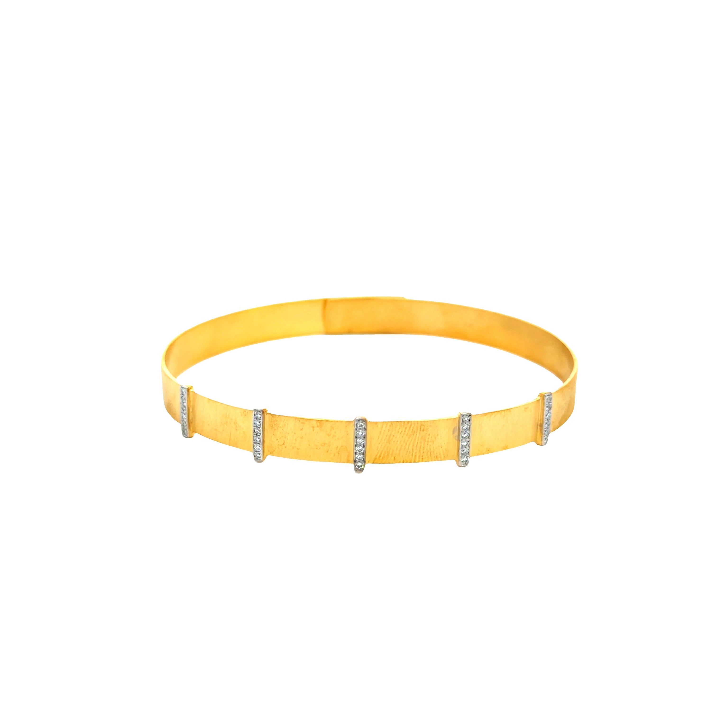 Marika – 14K Yellow Gold Diamond Bangle Bracelet - Jackson Hole Jewelry Company