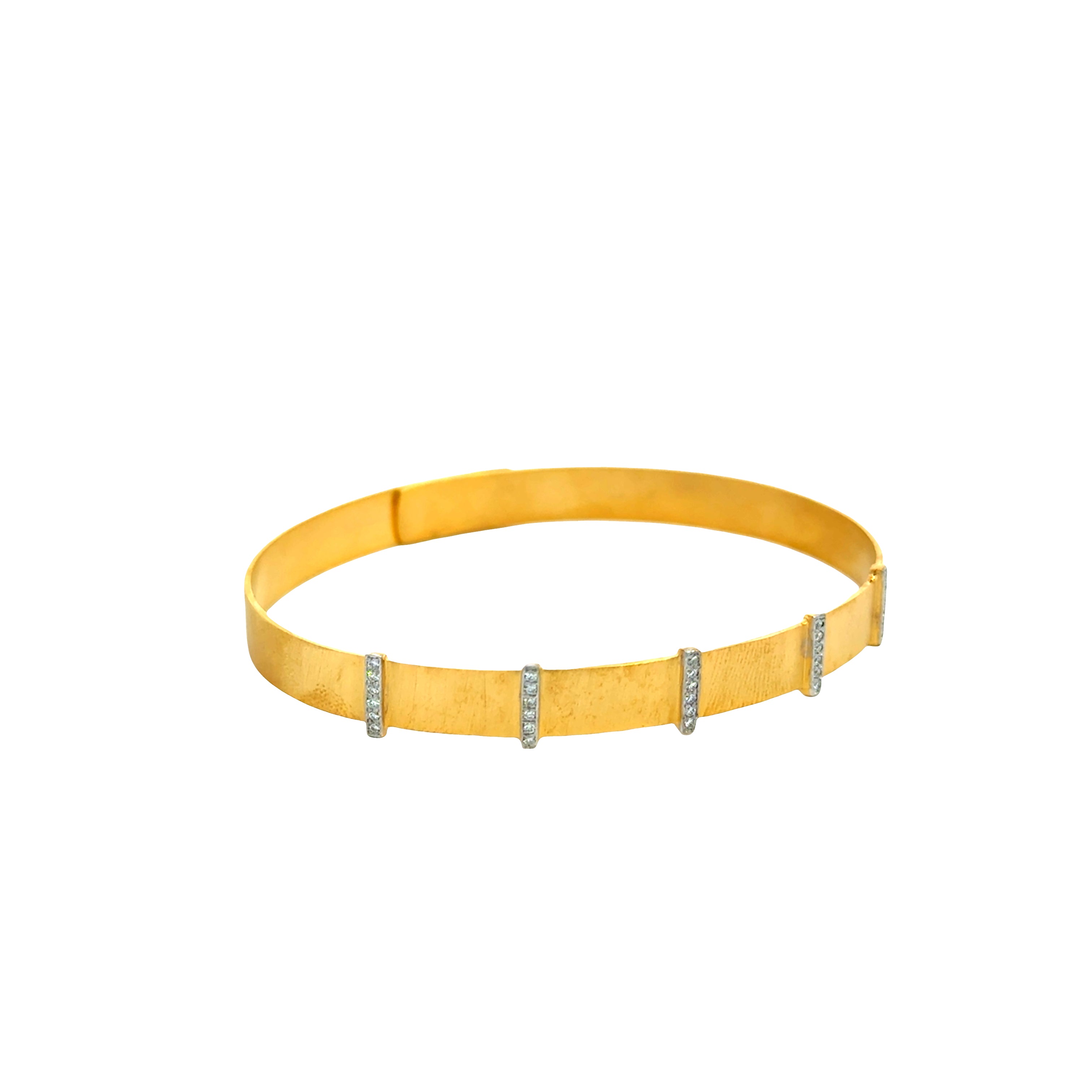 Marika – 14K Yellow Gold Diamond Bangle Bracelet - Jackson Hole Jewelry Company