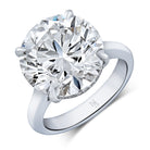 Round Brilliant Diamond Ring in Platinum Pavé Band - Jackson Hole Jewelry Company