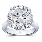 Round Brilliant Diamond Ring in Platinum Pavé Band - Jackson Hole Jewelry Company
