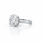 Round Brilliant Diamond Ring in Platinum Pavé Band 10.12 Cttw - Jackson Hole Jewelry Company