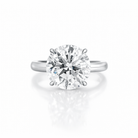Round Brilliant Diamond Ring in Platinum Pavé Band 10.12 Cttw - Jackson Hole Jewelry Company