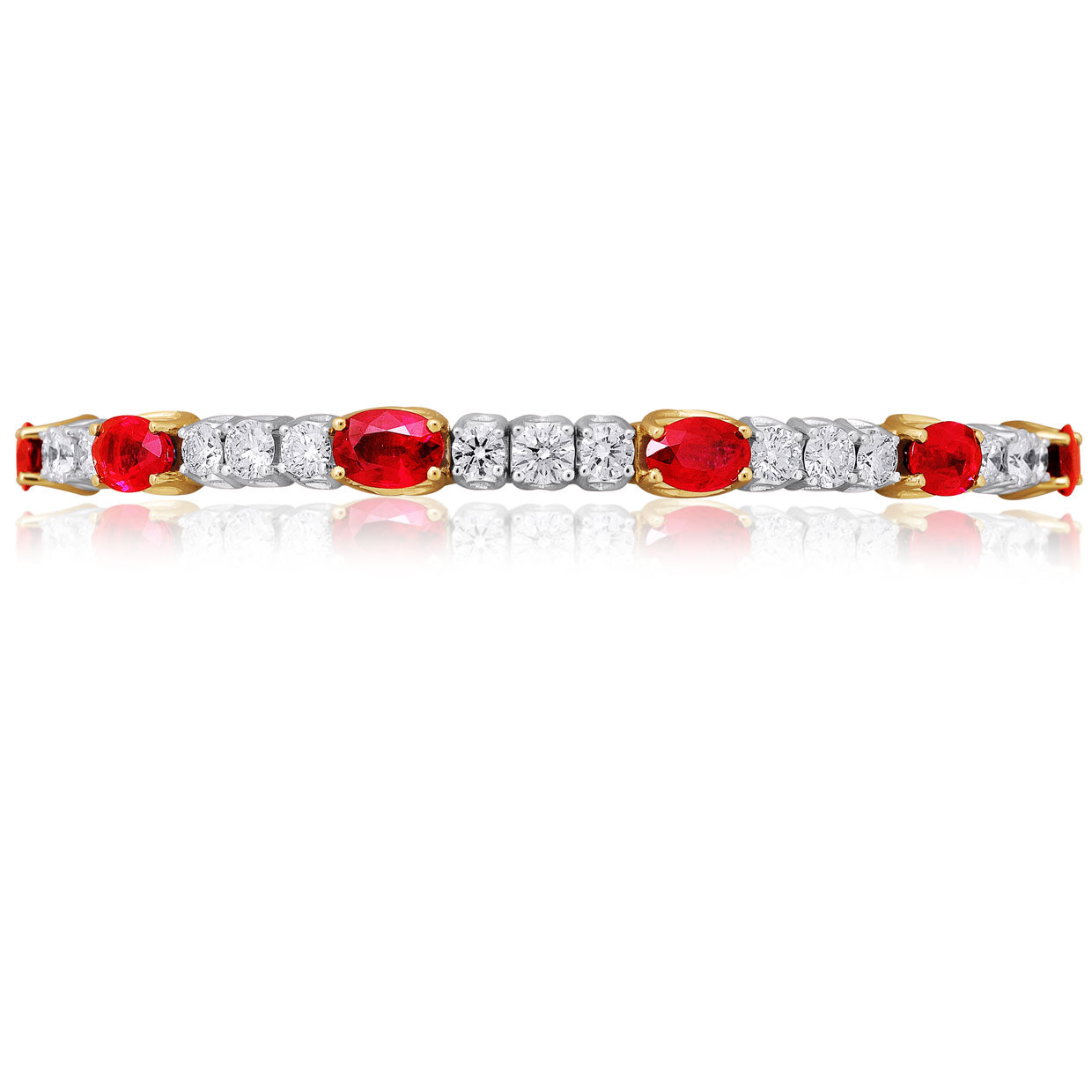 Picchiotti - Xpandable™ Ruby & Diamond Bracelet in 18K White & Yellow Gold - Jackson Hole Jewelry Company