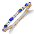 Picchiotti - Xpandable™ Oval Sapphire & Round Diamond Bracelet in 18K White and Yellow Gold - Jackson Hole Jewelry Company