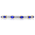 Picchiotti - Xpandable™ Oval Sapphire & Round Diamond Bracelet in 18K White and Yellow Gold - Jackson Hole Jewelry Company