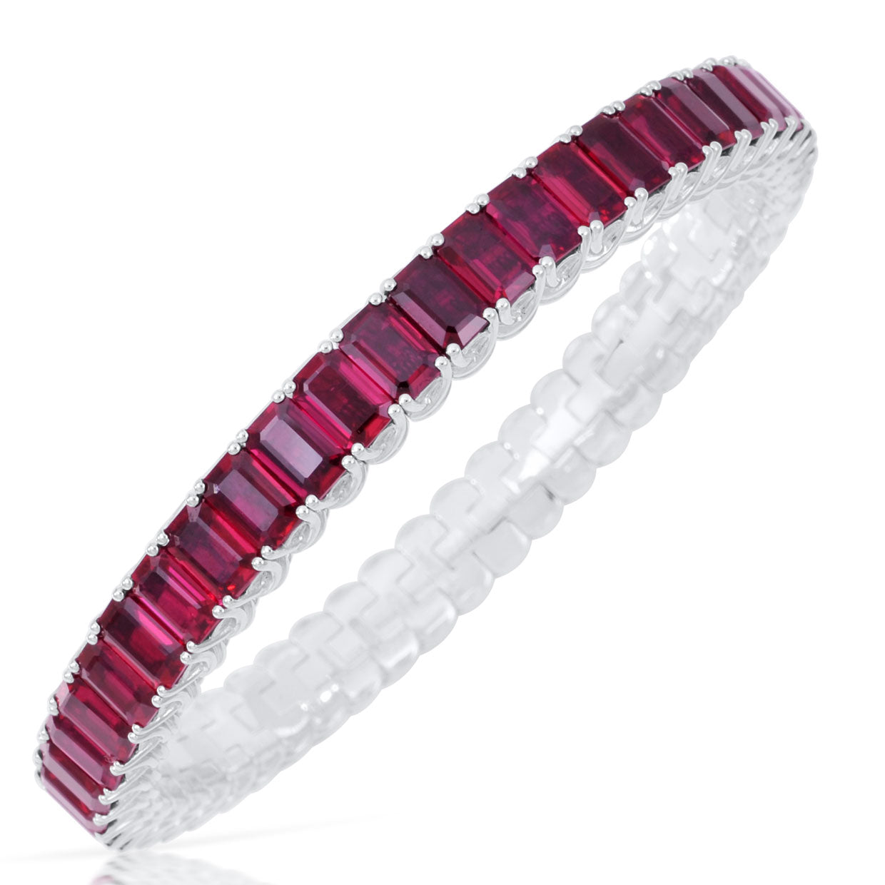 Picchiotti - Xpandable™ Octagonal Ruby Bracelet in 18K White Gold - Jackson Hole Jewelry Company