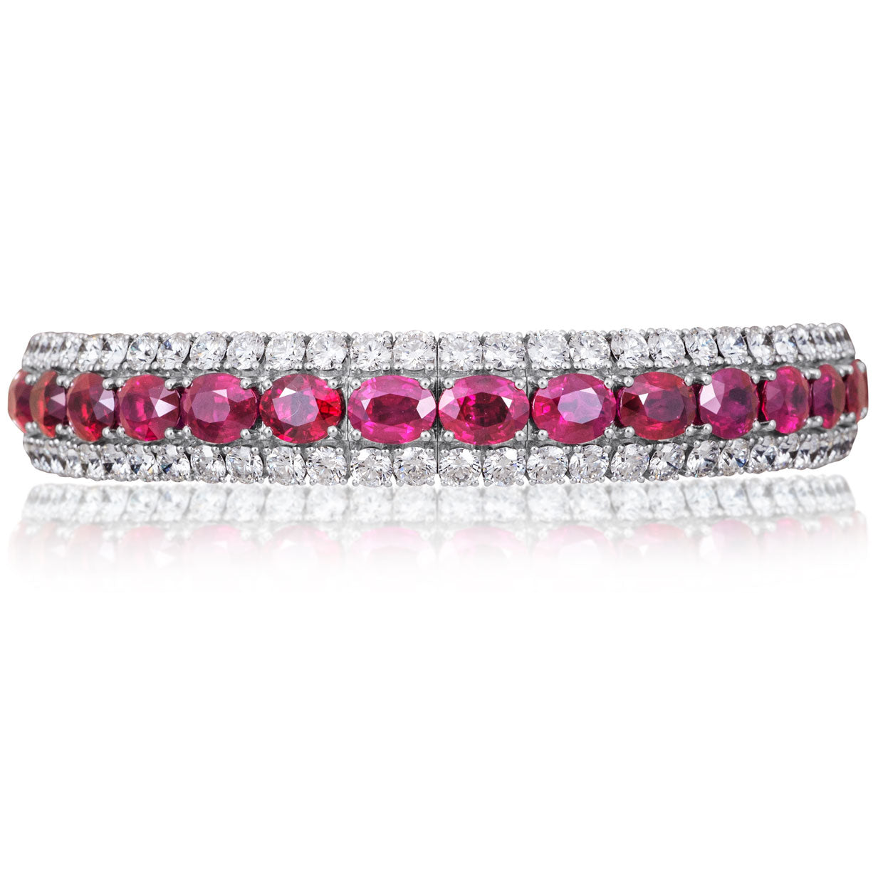 Picchiotti Xpandable™ Ruby & Diamond Bracelet in 18K White Gold 35.68 cttw - Jackson Hole Jewelry Company
