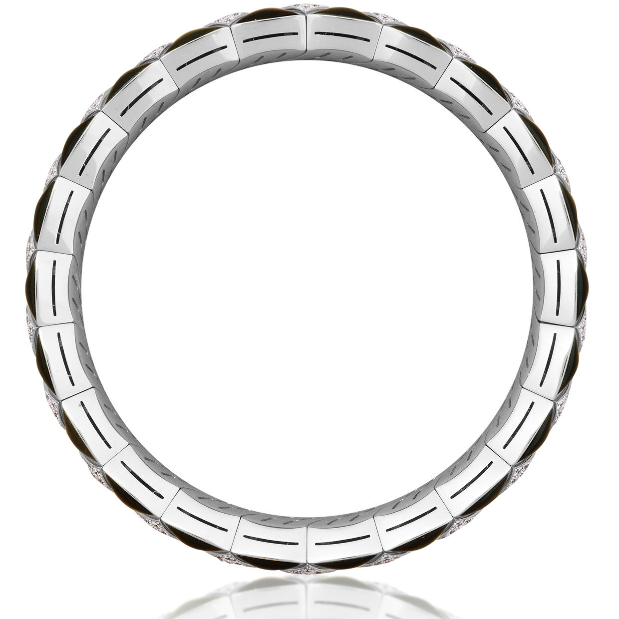 Picchiotti - Xpandable™ Green Mother of Pearl & Diamond Bracelet in 18K White Gold 10.25 cttw - Jackson Hole Jewelry Company