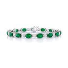 Omi Privé - Emerald & Diamond Bracelet in Platinum - Jackson Hole Jewelry Company