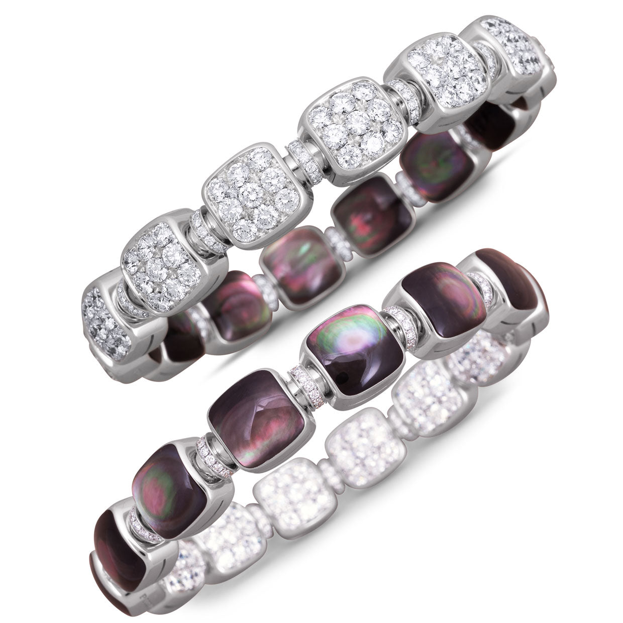 Picchiotti - Reversible Xpandable™ Round Diamond Bracelet in 18K White Gold 14.38 cttw - Jackson Hole Jewelry Company