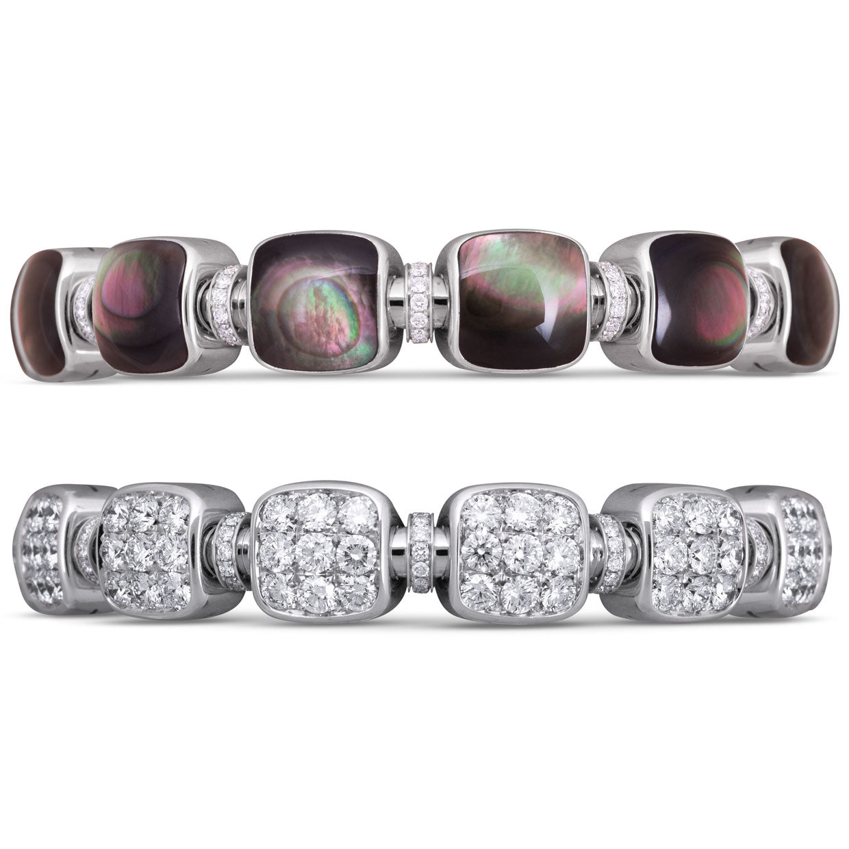 Picchiotti - Reversible Xpandable™ Round Diamond Bracelet in 18K White Gold 14.38 cttw - Jackson Hole Jewelry Company