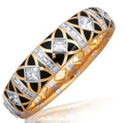 Picchiotti - Xpandable™ Black Ceramic and Diamond Bracelet in 18K White and Yellow Gold - Jackson Hole Jewelry Company
