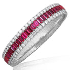 Picchiotti - Xpandable™ Octagonal Ruby and Diamond 3-Row Bracelet in 18K White Gold - Jackson Hole Jewelry Company