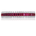 Picchiotti - Xpandable™ Octagonal Ruby and Diamond 3-Row Bracelet in 18K White Gold - Jackson Hole Jewelry Company