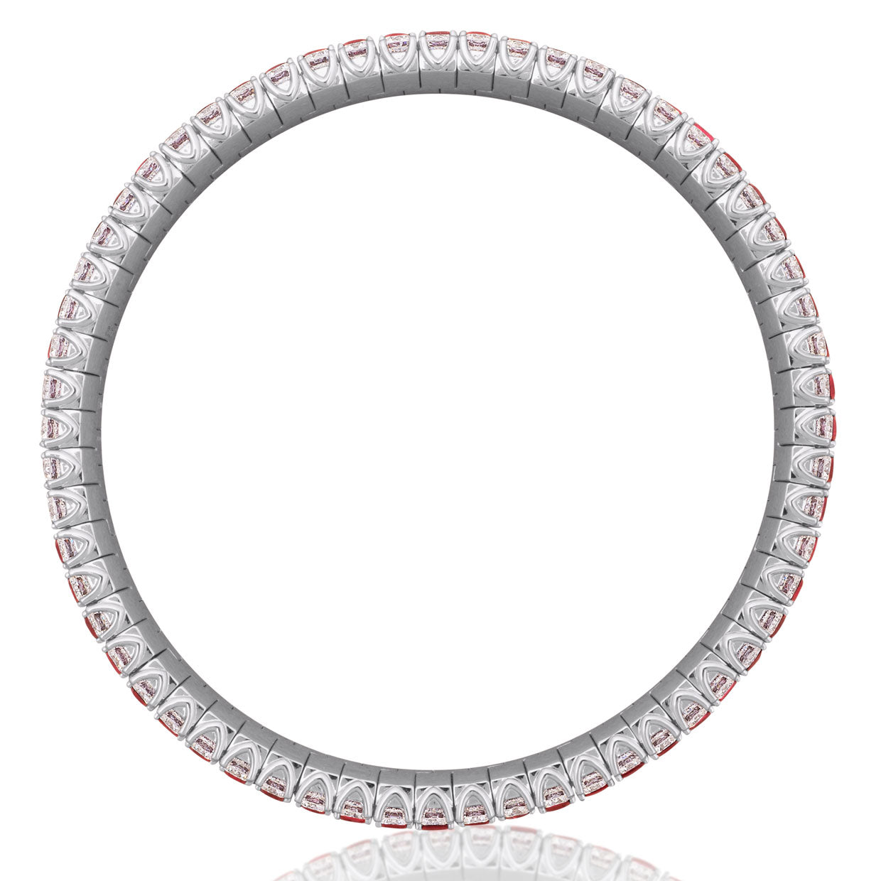 Picchiotti - Xpandable™ Octagonal Ruby and Diamond 3-Row Bracelet in 18K White Gold - Jackson Hole Jewelry Company