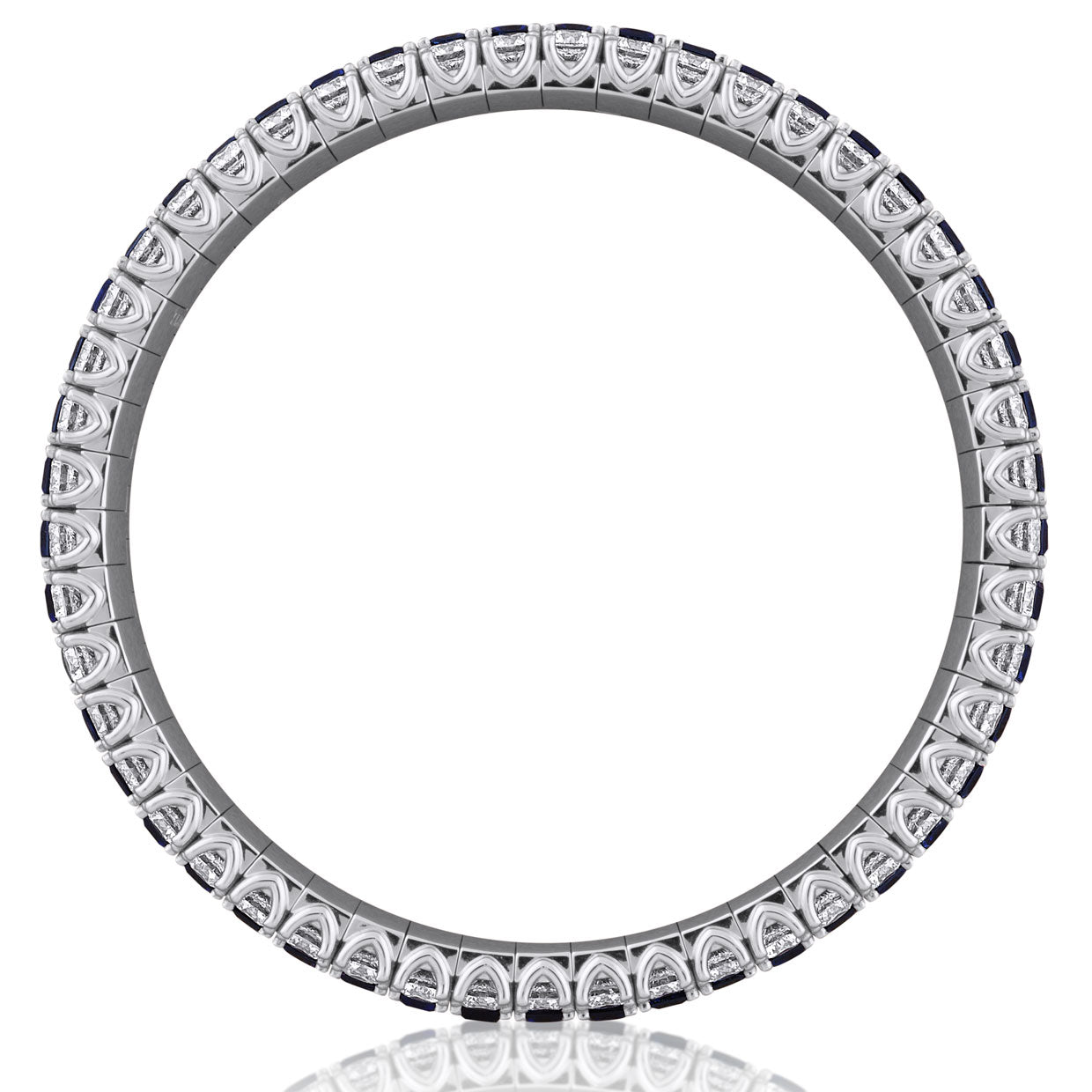 Picchiotti - Xpandable™ Octagonal Sapphire & Round Diamond Bracelet in 18K White Gold - Jackson Hole Jewelry Company