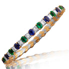 Picchiotti - Xpandable™ Emerald - Blue Sapphire and Diamond Bracelet in 18K White Gold - Jackson Hole Jewelry Company