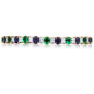 Picchiotti - Xpandable™ Emerald - Blue Sapphire and Diamond Bracelet in 18K White Gold - Jackson Hole Jewelry Company