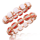Picchiotti - Reversible Xpandable™ Coral and White Ceramic Bracelet with Round Diamonds in 18K Gold - Jackson Hole Jewelry Company