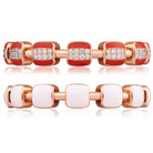Picchiotti - Reversible Xpandable™ Coral and White Ceramic Bracelet with Round Diamonds in 18K Gold - Jackson Hole Jewelry Company