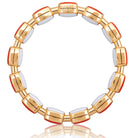 Picchiotti - Reversible Xpandable™ Coral and White Ceramic Bracelet with Round Diamonds in 18K Gold - Jackson Hole Jewelry Company