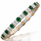 Picchiotti - Xpandable™ Oval-Cut Emerald & Diamond Bracelet in 18K White & Yellow Gold - Jackson Hole Jewelry Company