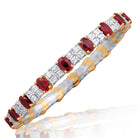 Picchiotti - Xpandable™ Oval Ruby & Diamond Bracelet in 18K White & Yellow Gold - Jackson Hole Jewelry Company