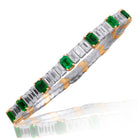 Picchiotti - Xpandable™ Emerald & Diamond Bracelet in 18K White and Yellow Gold - Jackson Hole Jewelry Company