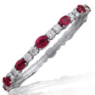 Picchiotti - Xpandable™ Oval Ruby & Round Diamond Bracelet in 18K White Gold - Jackson Hole Jewelry Company