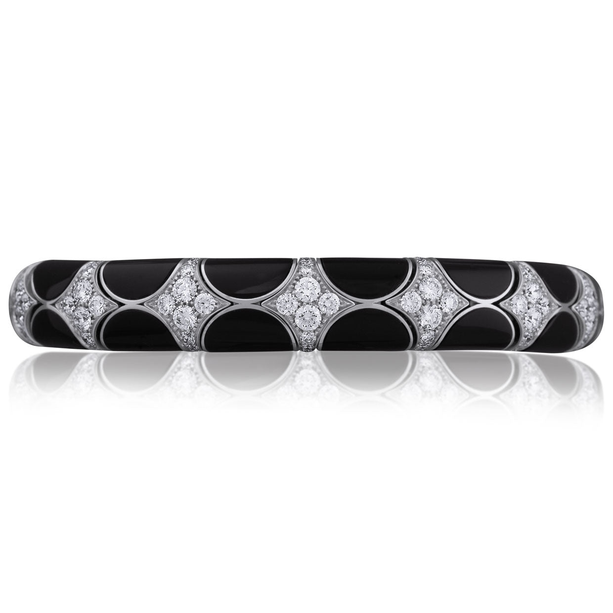 Picchiotti - Xpandable™ Round Diamond and Onyx Bracelet in 18K White Gold - Jackson Hole Jewelry Company