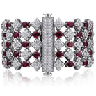 Picchiotti - Oval Ruby & Diamond Bracelet in 18K White Gold - Jackson Hole Jewelry Company