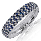 Picchiotti Xpandable™ Round Sapphire & Diamond Bracelet in 18K White Gold 19.02 cttw - Jackson Hole Jewelry Company
