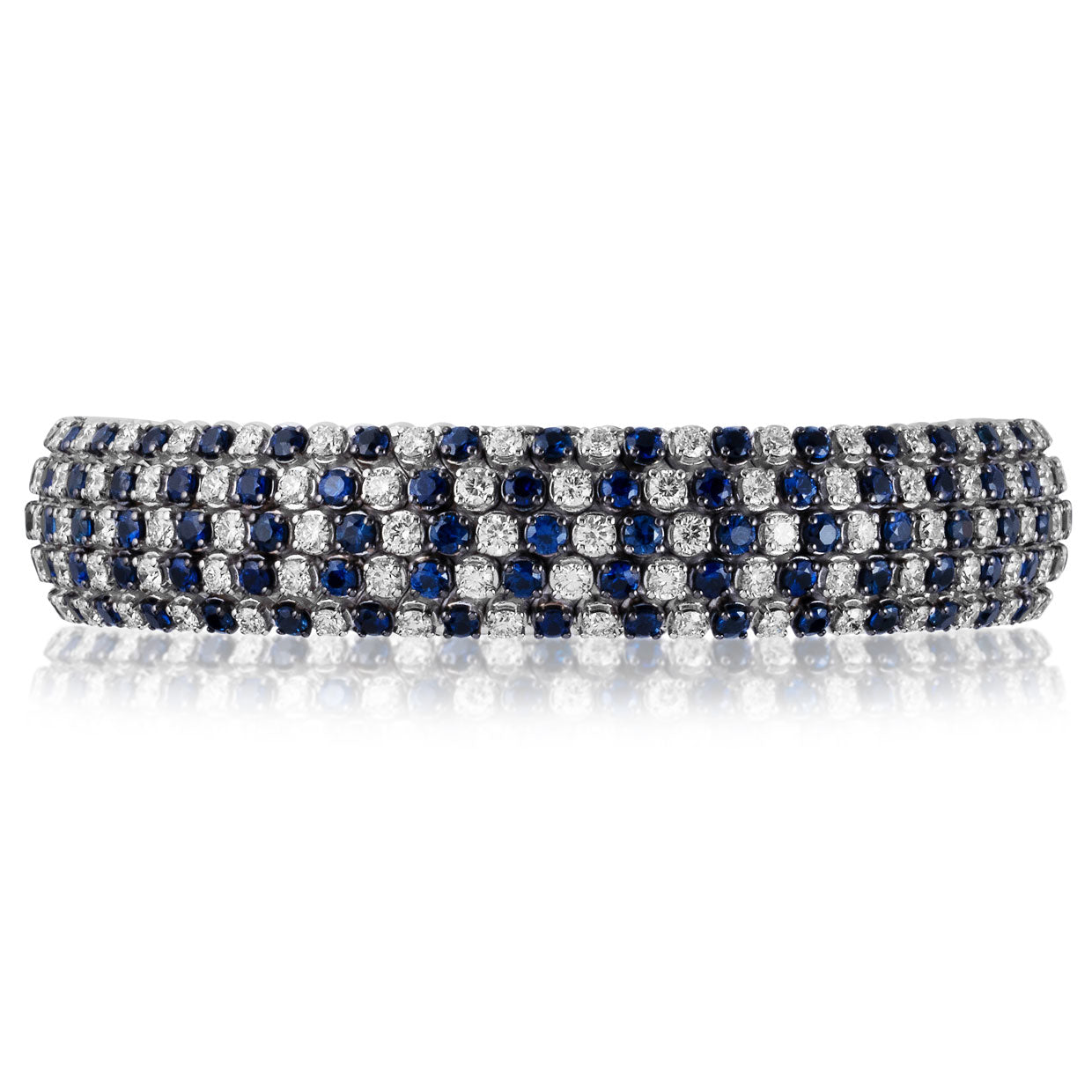 Picchiotti - Xpandable™ Round Sapphire & Diamond Bracelet in 18K White Gold - Jackson Hole Jewelry Company
