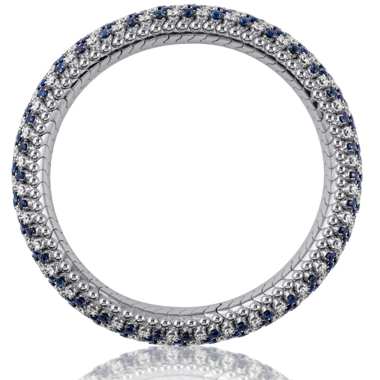 Picchiotti - Xpandable™ Round Sapphire & Diamond Bracelet in 18K White Gold - Jackson Hole Jewelry Company