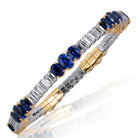 Picchiotti - Xpandable™ Oval Sapphire & Diamond Bracelet in 18K White and Yellow Gold - Jackson Hole Jewelry Company