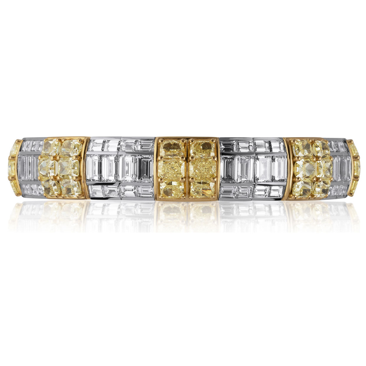 Picchiotti - Xpandable™ Baguette & Radiant Cut Diamond Bracelet in 18K White & Yellow Gold - Jackson Hole Jewelry Company
