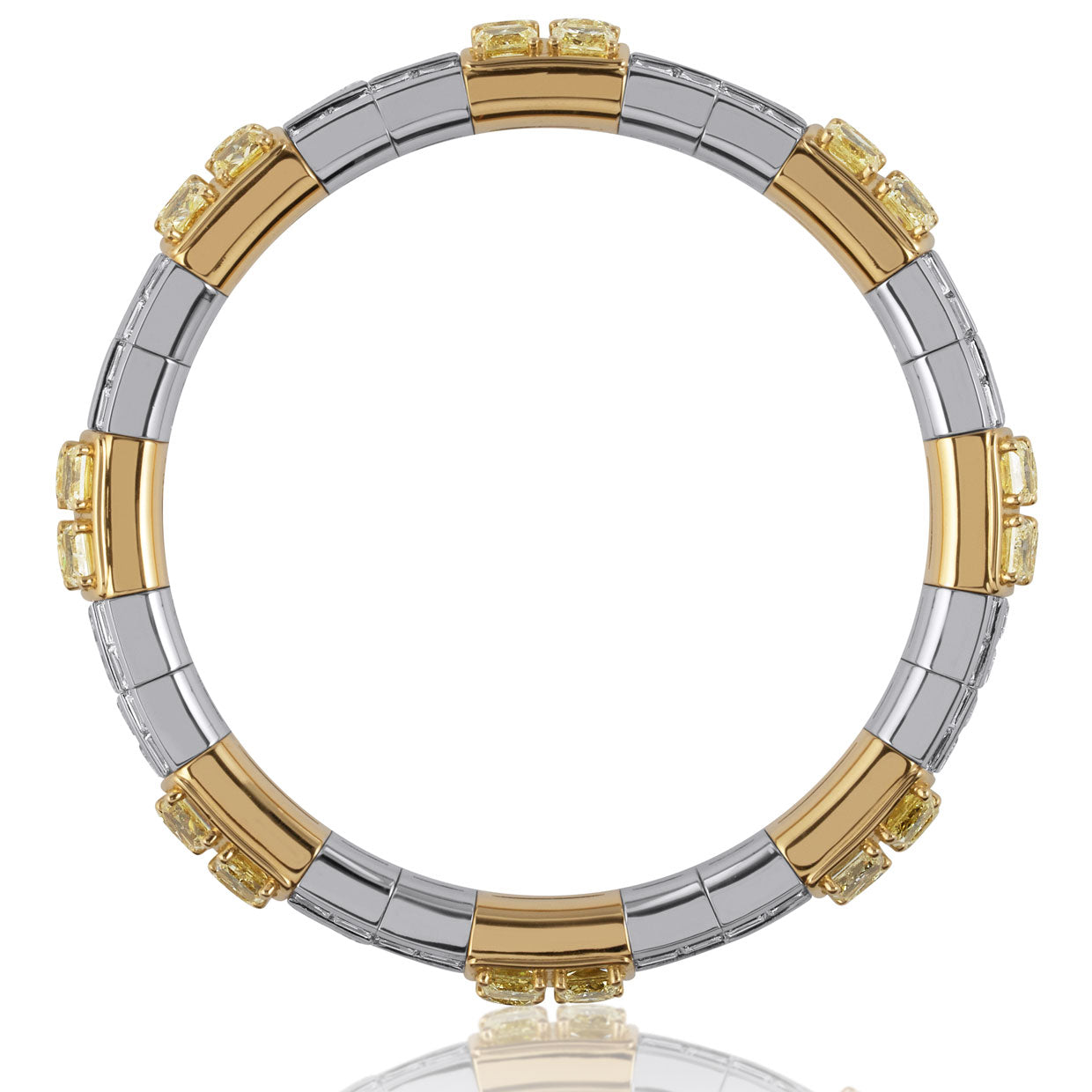 Picchiotti - Xpandable™ Baguette & Radiant Cut Diamond Bracelet in 18K White & Yellow Gold - Jackson Hole Jewelry Company