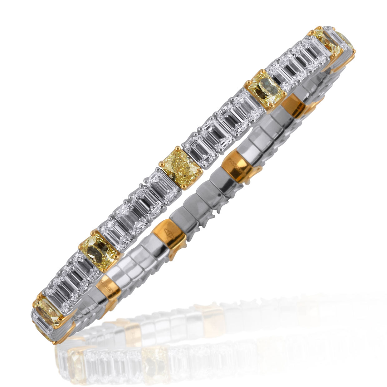 Picchiotti - Xpandable™ Fancy Yellow & White Diamond Bracelet in 18K White and Yellow Gold - Jackson Hole Jewelry Company