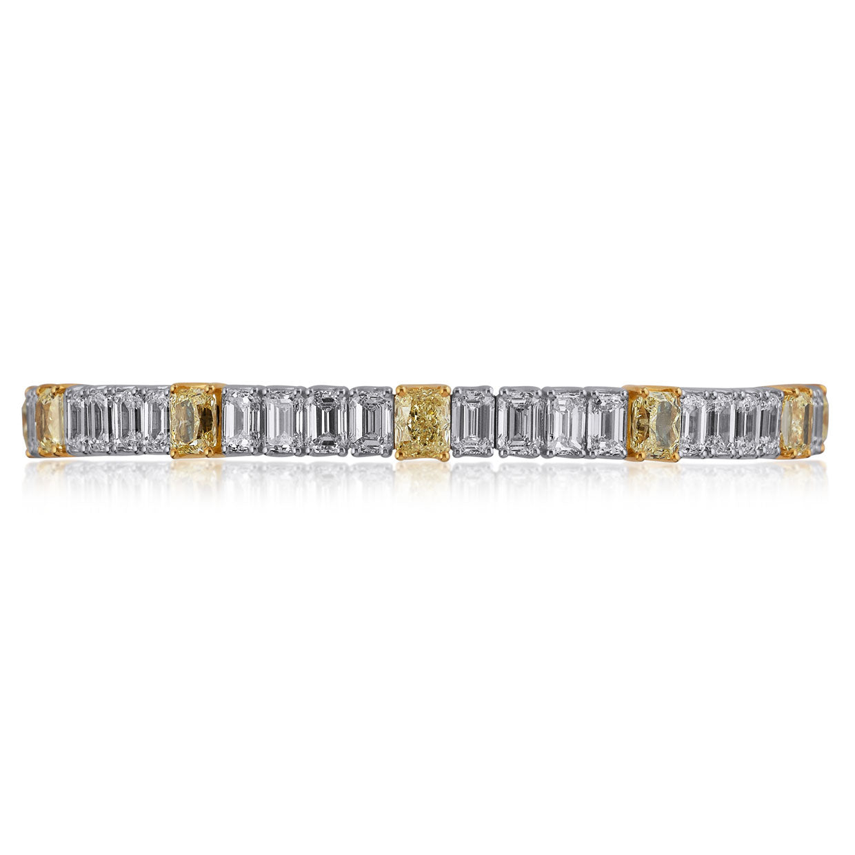 Picchiotti - Xpandable™ Fancy Yellow & White Diamond Bracelet in 18K White and Yellow Gold - Jackson Hole Jewelry Company