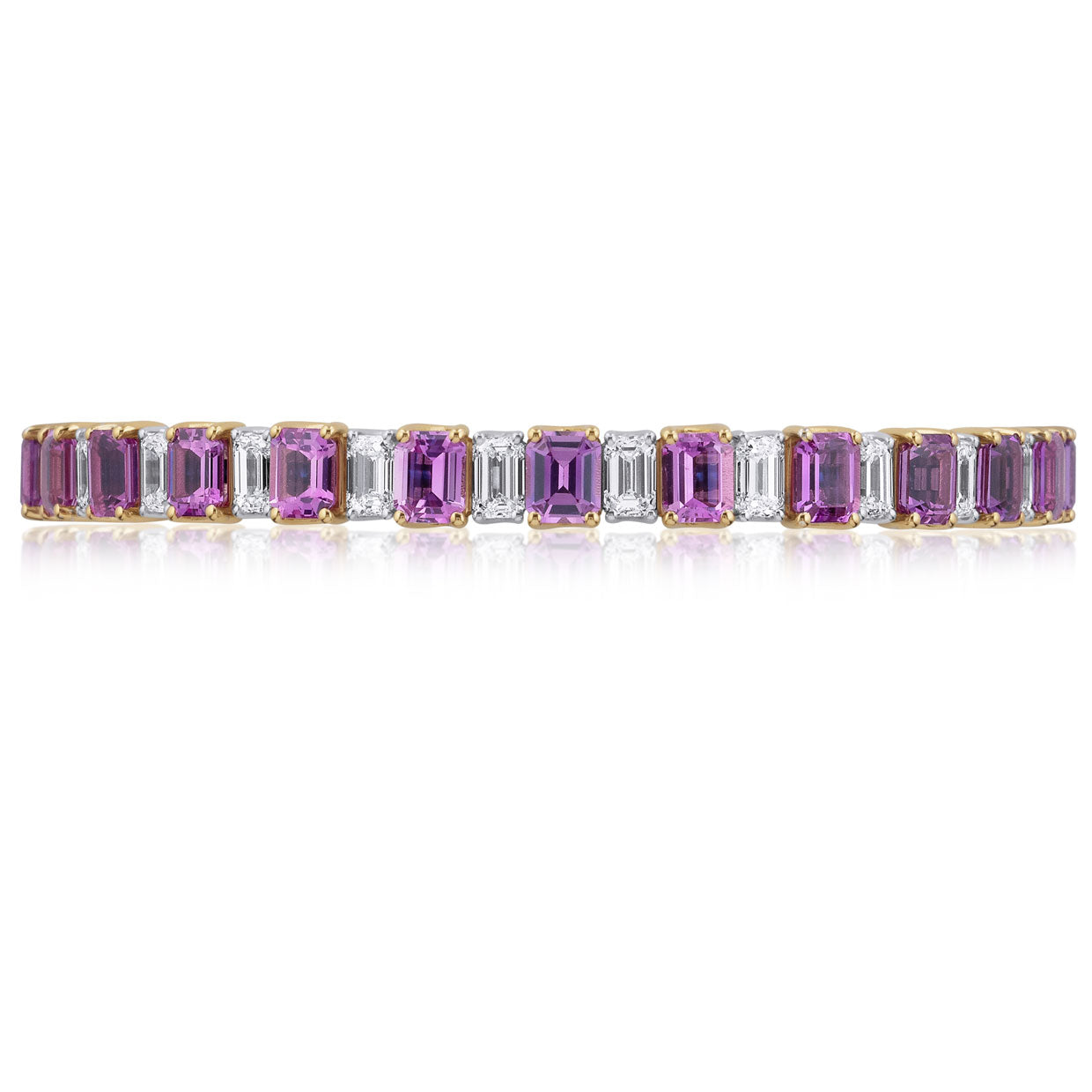Picchiotti - Xpandable™ Octagonal Pink Sapphire & Diamond Bracelet in 18K White & Yellow Gold - Jackson Hole Jewelry Company