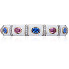 Picchiotti - Xpandable™ Pink & Blue Sapphire Bracelet with White Ceramic and Round Diamonds in 18K Yellow and White Gold - Jackson Hole Jewelry Company