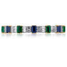 Picchiotti - Xpandable™ Emerald - Blue Sapphire and Diamond Bracelet in 18K White Gold - Jackson Hole Jewelry Company