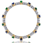 Picchiotti - Xpandable™ Emerald - Blue Sapphire and Diamond Bracelet in 18K White Gold - Jackson Hole Jewelry Company