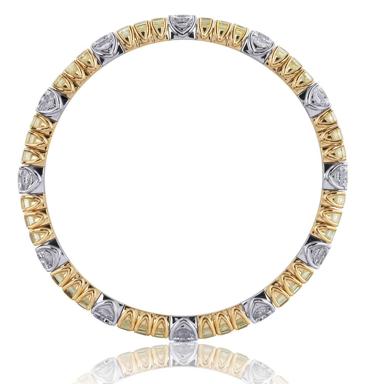 Picchiotti - Xpandable™ Fancy Yellow & White Diamond Bracelet in 18K White and Yellow Gold - Jackson Hole Jewelry Company
