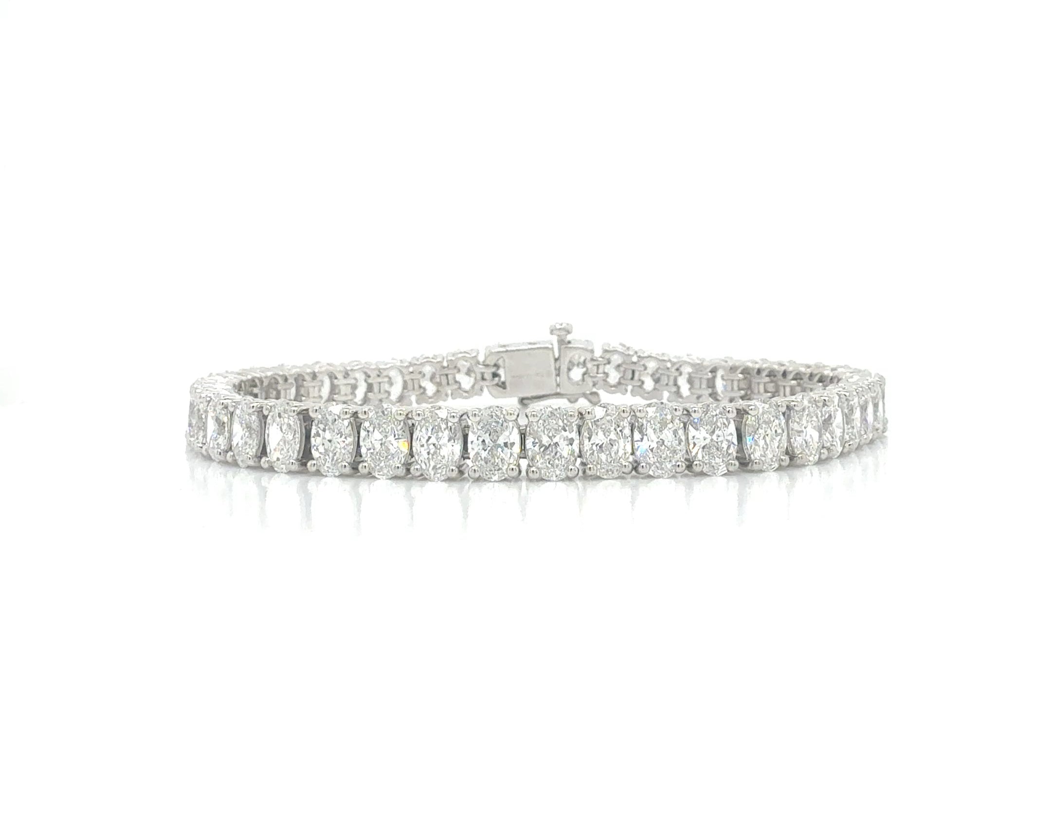 Straightline Oval Diamond Bracelet – Platinum - Jackson Hole Jewelry Company