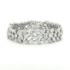 Three Row Mixed Diamond Bracelet in 18K White Gold 23.77 Cttw - Jackson Hole Jewelry Company