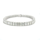 Emerald Cut Diamond Tennis Bracelet with Platinum - Jackson Hole Jewelry Company