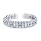 Four-Row Emerald-Cut Diamond Bracelet in 18K White Gold - Jackson Hole Jewelry Company